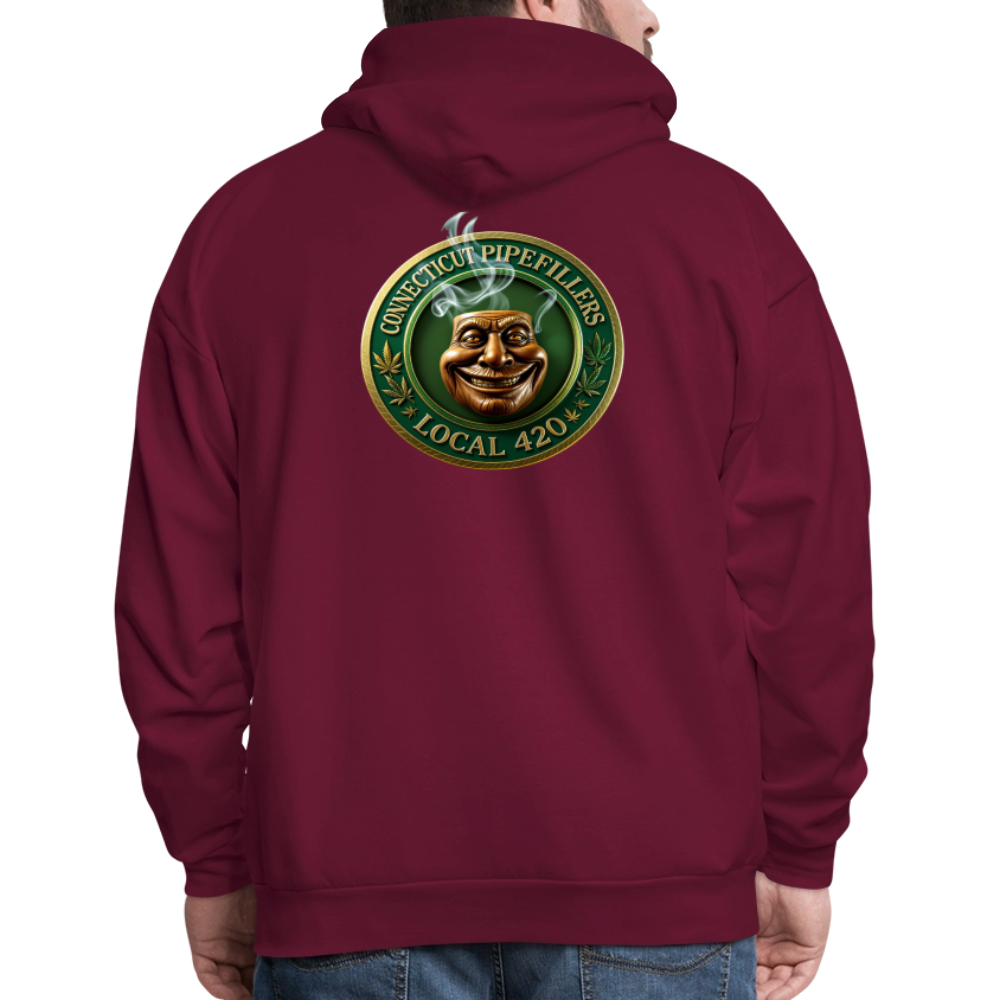 CONNECTICUT PIPEFILLERS LOCAL 420 F/B DESIGN Men's  Hoodie - burgundy