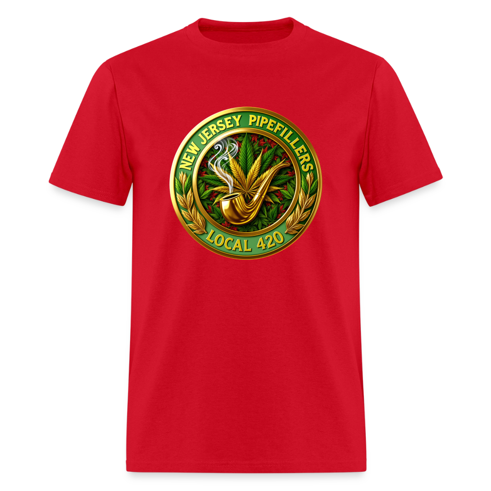 NEW JERSEY PIPEFILLERS LOCAL 420 F/B DESIGN Men's T-Shirt - red