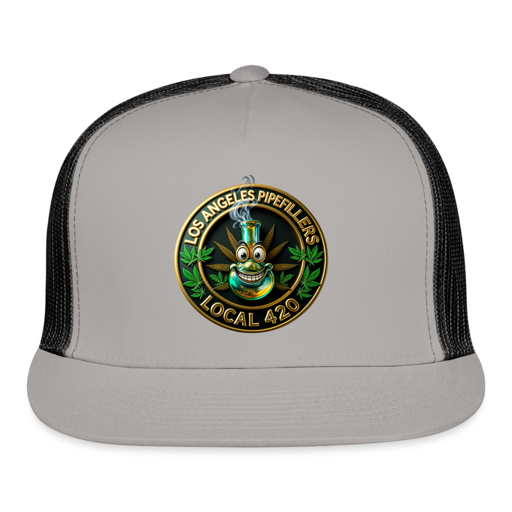 LOS ANGELES PIPEFILLERS LOCAL 420 Trucker Hat - gray/black