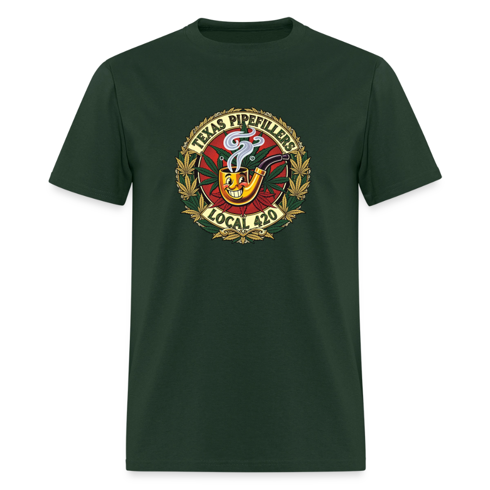 TEXAS PIPEFILLERS LOCAL 420 F.B DESIGN Men's T-Shirt - forest green