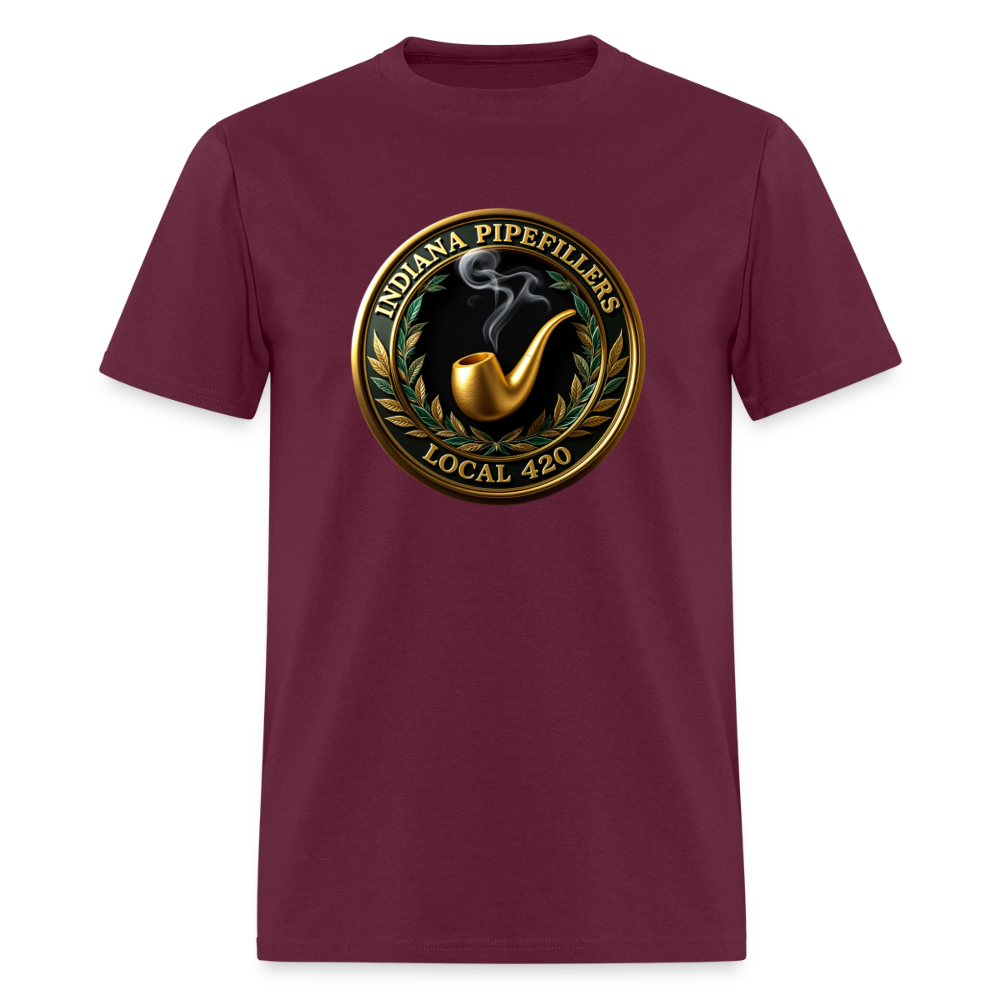INDIANA PIPEFILLERS LOCAL 420 Men's T-Shirt - burgundy