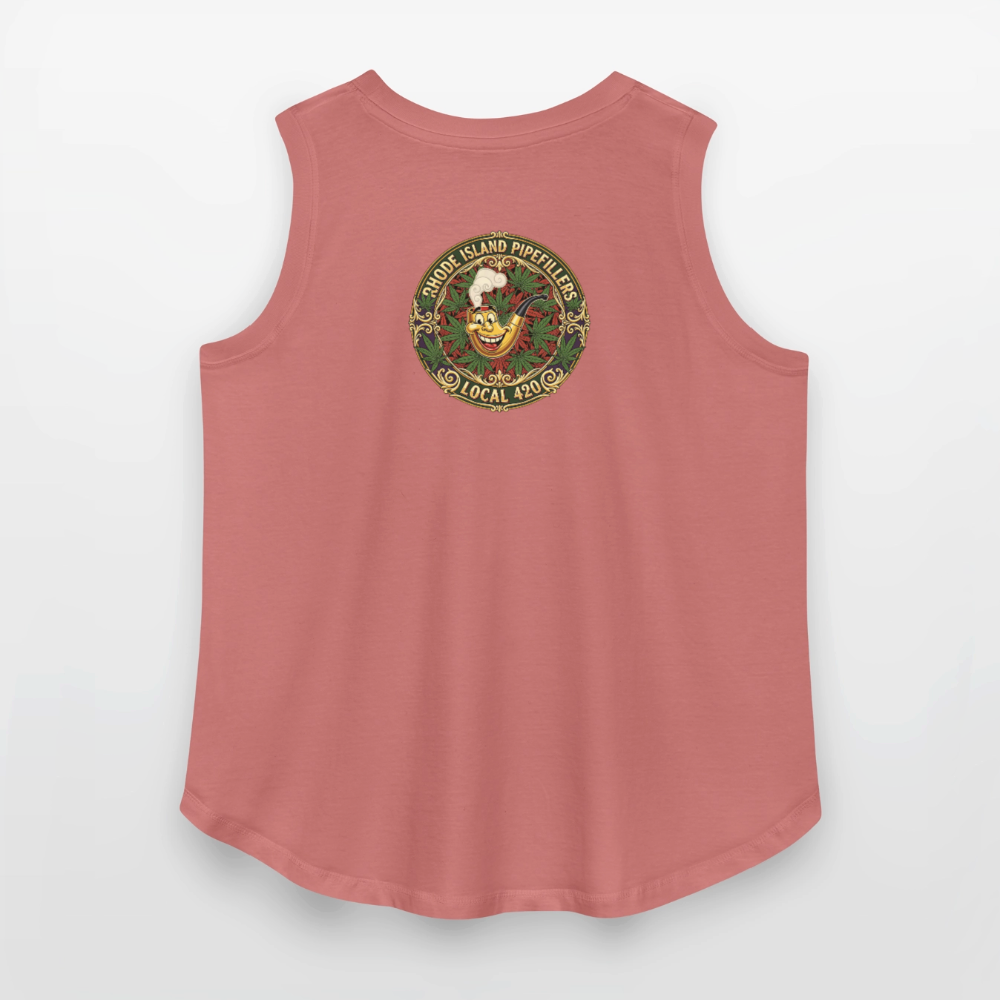 TEXAS PIPEFILLERS LOCAL 420 F/B DESIGN Women's Curvy Relaxed Tank Top - mauve