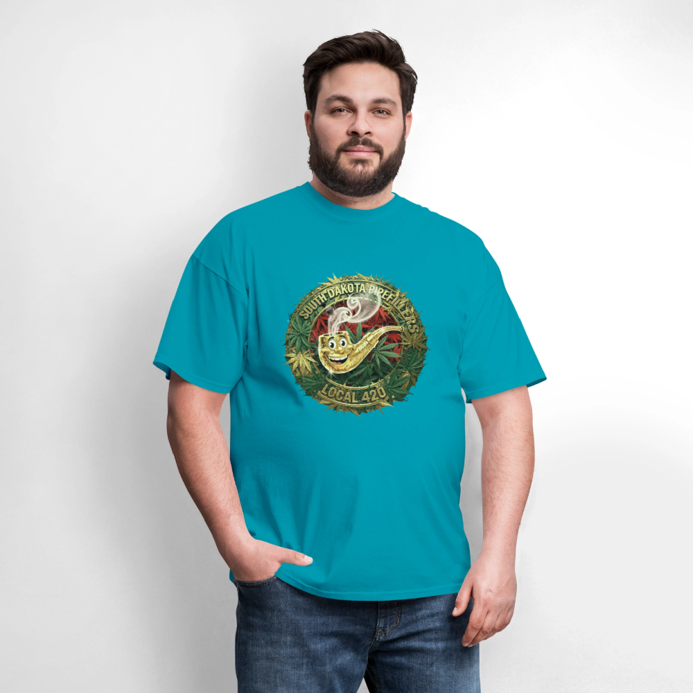 SOUTH DAKOTA PIPEFILLERS LOCAL 420 Men's T-Shirt - turquoise
