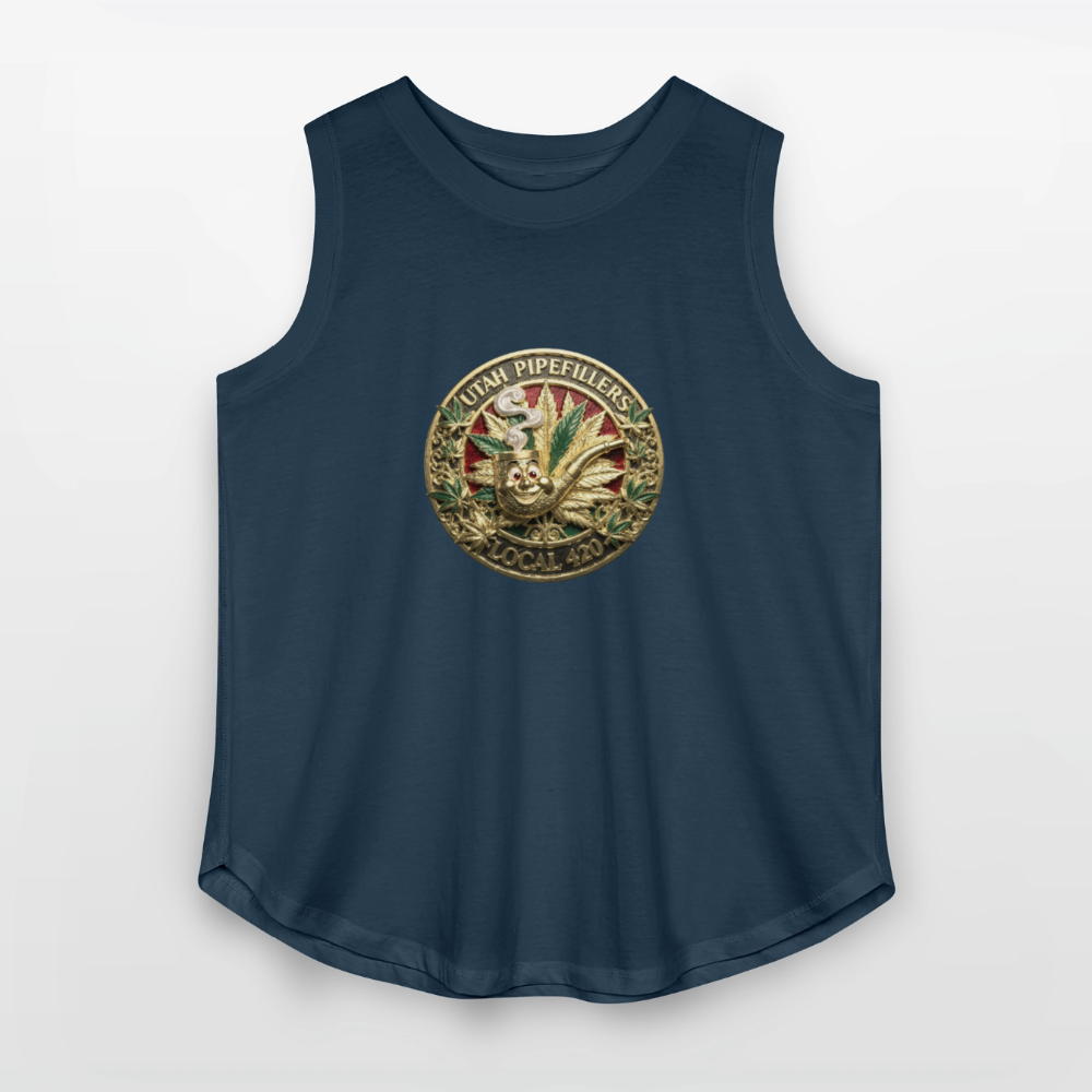UTAH PIPEFILLERS LOCAL 420 Women's Curvy Relaxed Tank Top - denim
