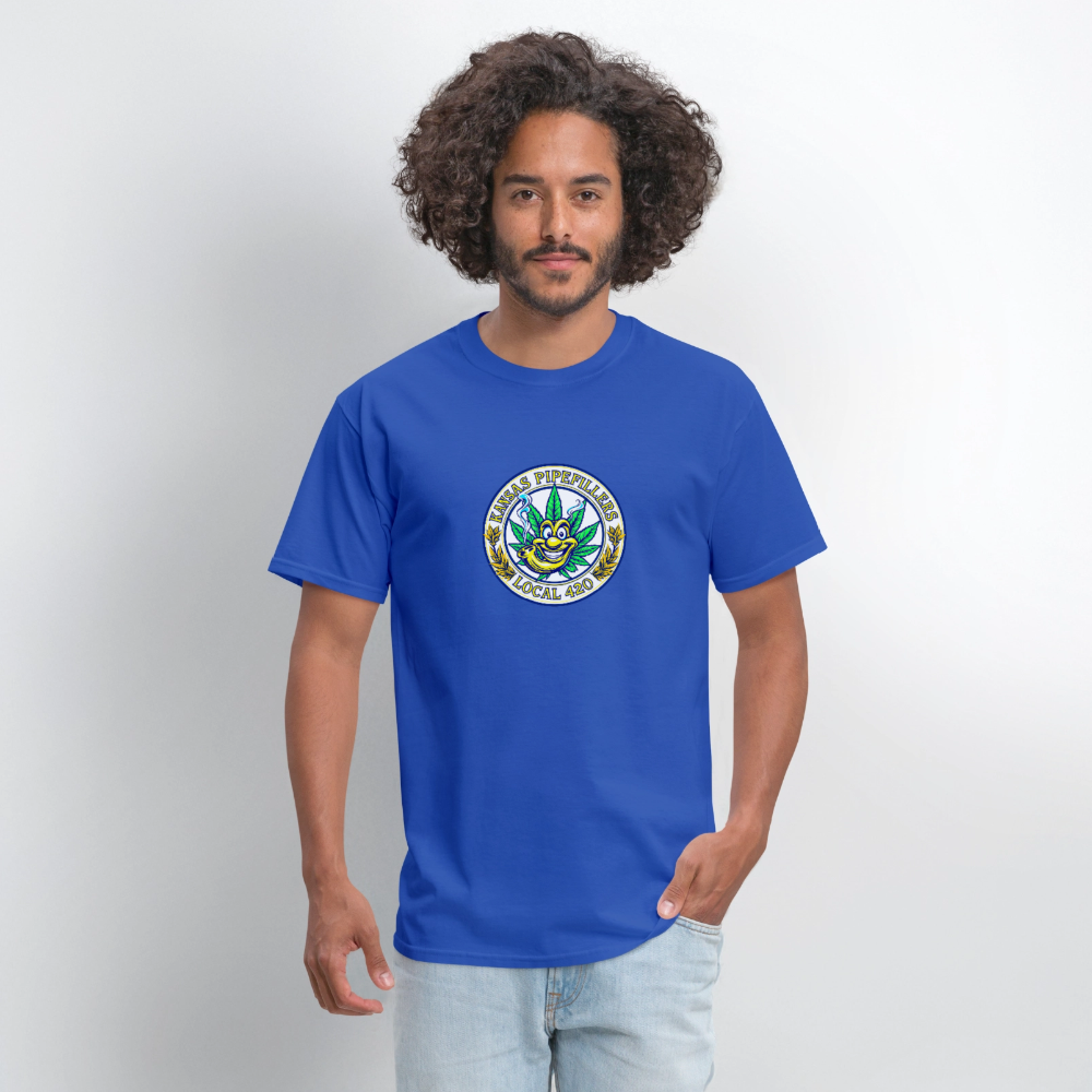KANSAS PIPEFILLERS LOCAL 420 F/B DESIGNS Men's T-Shirt - royal blue