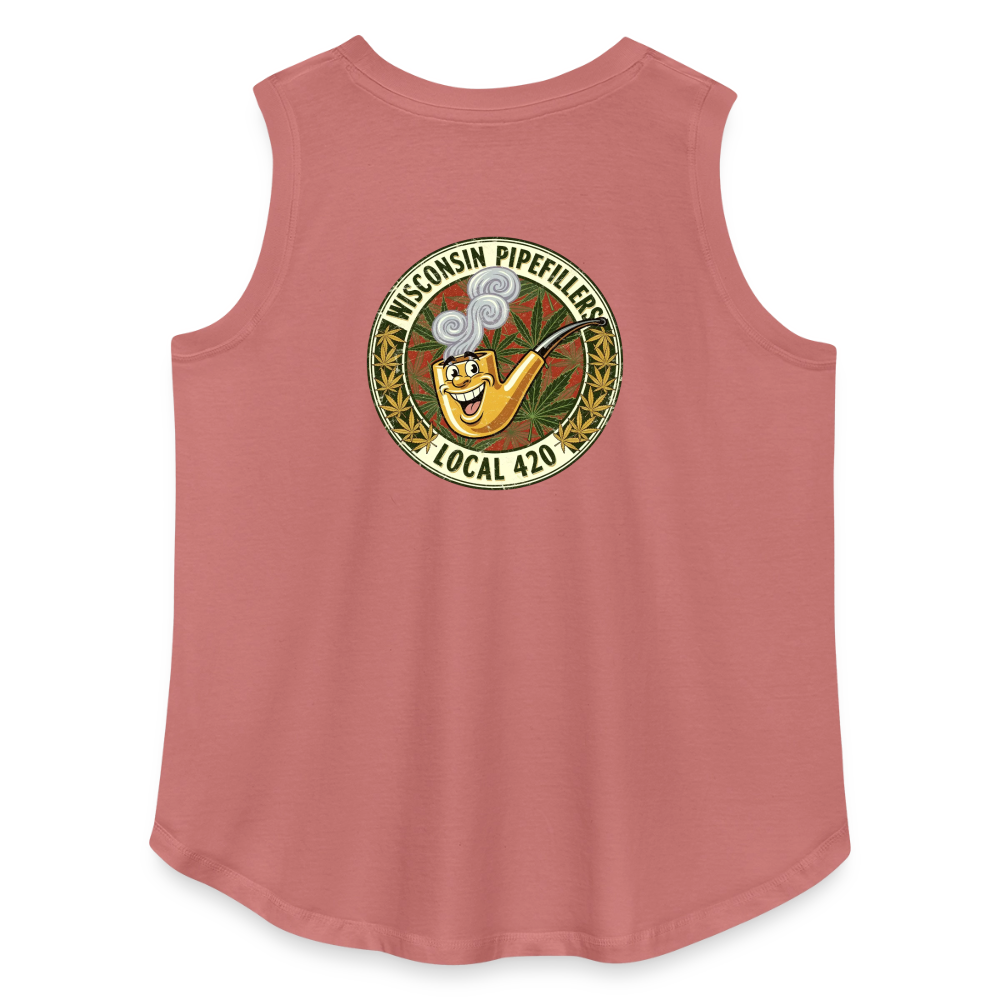 WISCONSIN PIPEFILLERS LOCL 420 F/B DESIGN Women's Curvy Relaxed Tank Top - mauve
