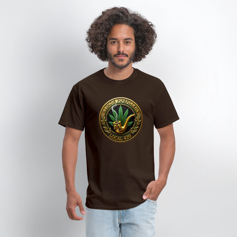 ILLINOIS PIPEFILLERS LOCAL 420 Men's T-Shirt - brown