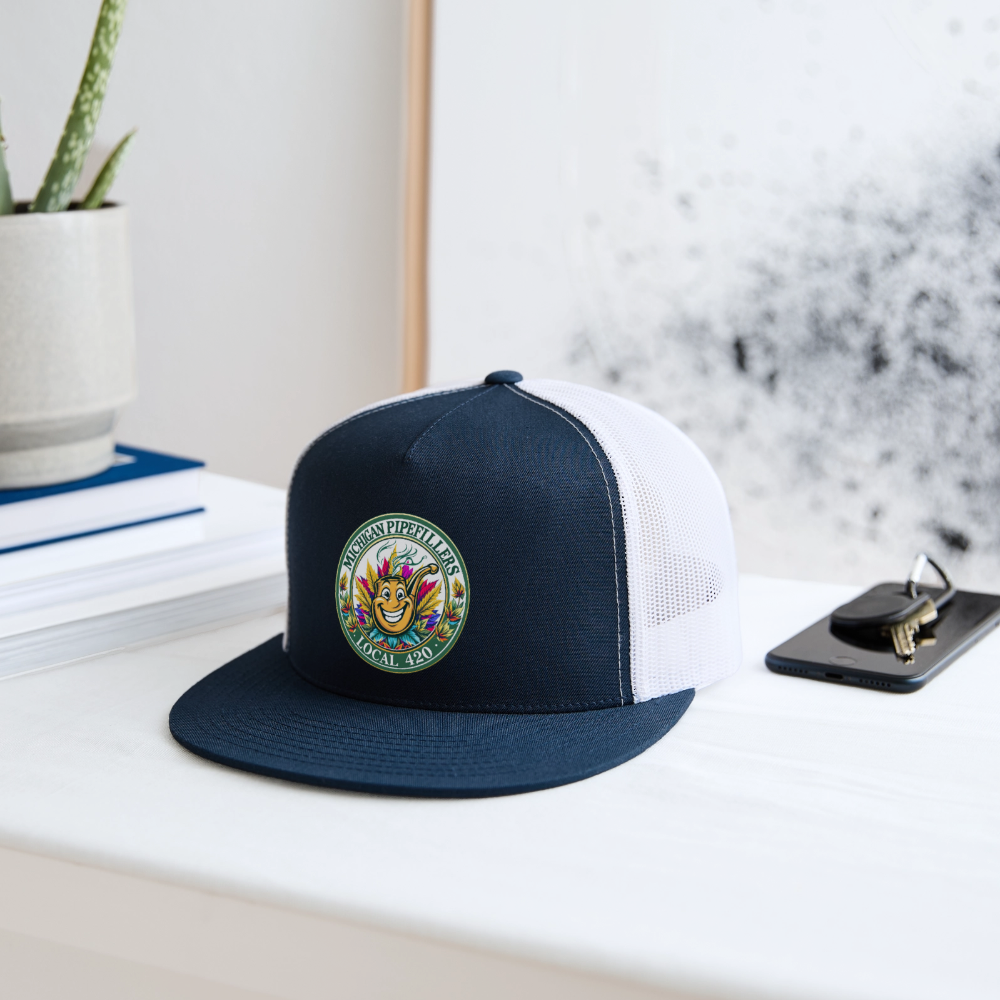 MICHIGAN PIPEFILLERS LOCAL 420 Trucker Hat - navy/white