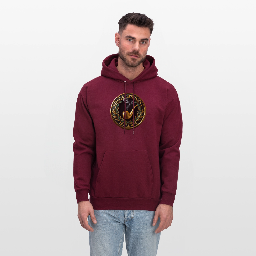 INDIANA PIPEFILLERS LOCAL 420 F/B DESIGN Men's Hoodie - burgundy