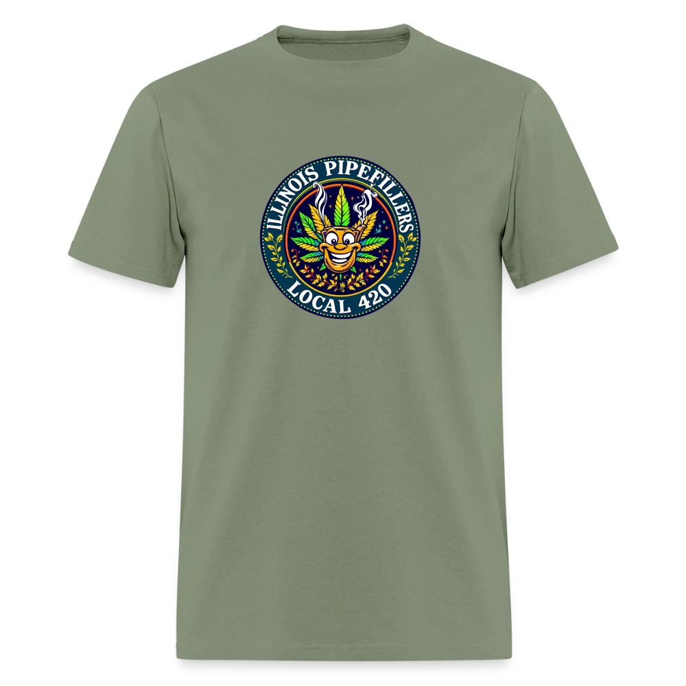 ILLINOIS PIPEFILLERS LOCAL 420 F/B DESIGN Men's T-Shirt - military green