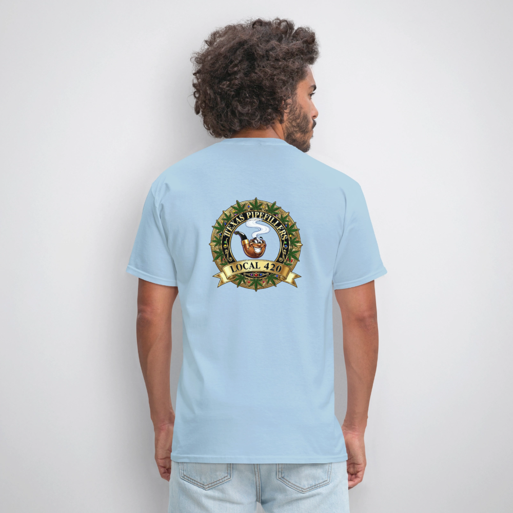 TEXAS PIPEFILLERS LOCAL 420 F/B DESIGN Men's T-Shirt - powder blue