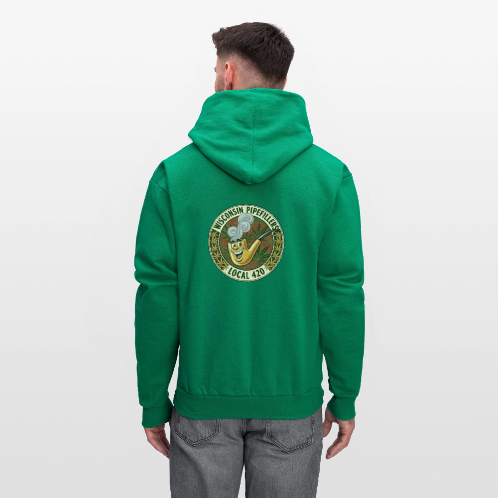 WISCONSIN PIPEFILLERS LOCL 420 F/B DESIGN Men's Hoodie - kelly green