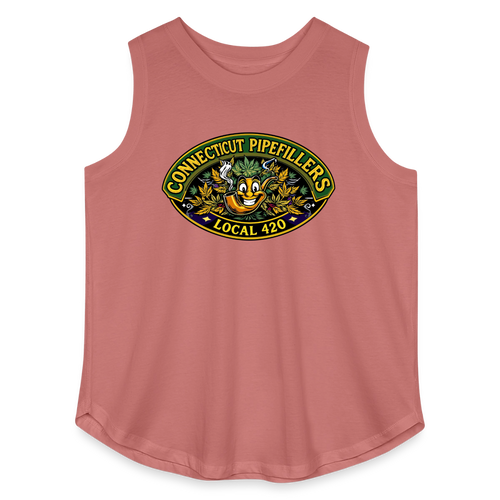 CONNECTICUT PIPEFILLERD LOCAL 420 F/B DESIGN Women's Curvy Relaxed Tank Top - mauve