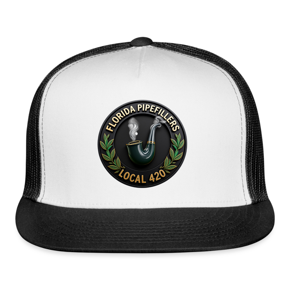 FLORIDA PIPEFILLERS LOCAL 420 Trucker Hat - white/black