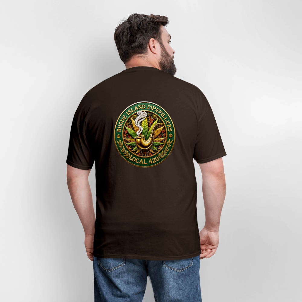 RHODE ISLAND PIPEFILLERS LOCAL 420 F/B DESIGNS Men's T-Shirt - brown