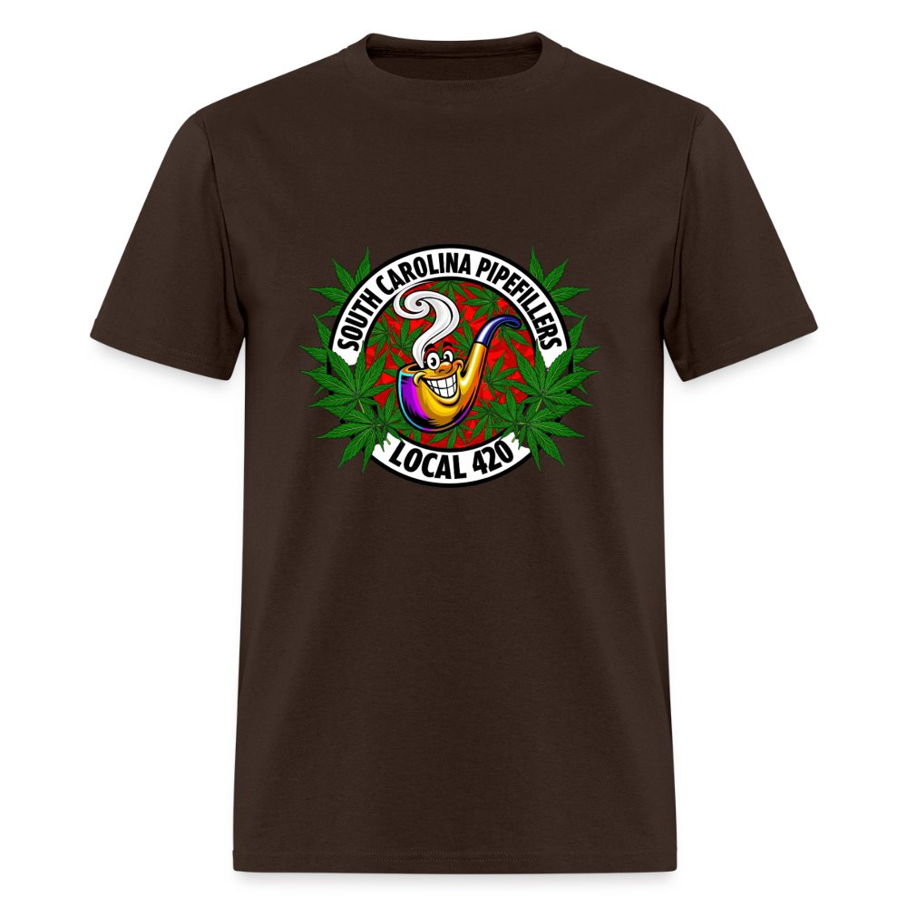 SOUTH CAROLINA PIPEFILLERS LOCAL 420 F/B DESIGN Men's T-Shirt - brown