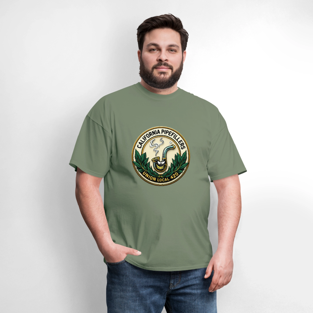 CALIFORNIA PIPEFILLERS UNION LOCAL 420 Men's T-Shirt - military green
