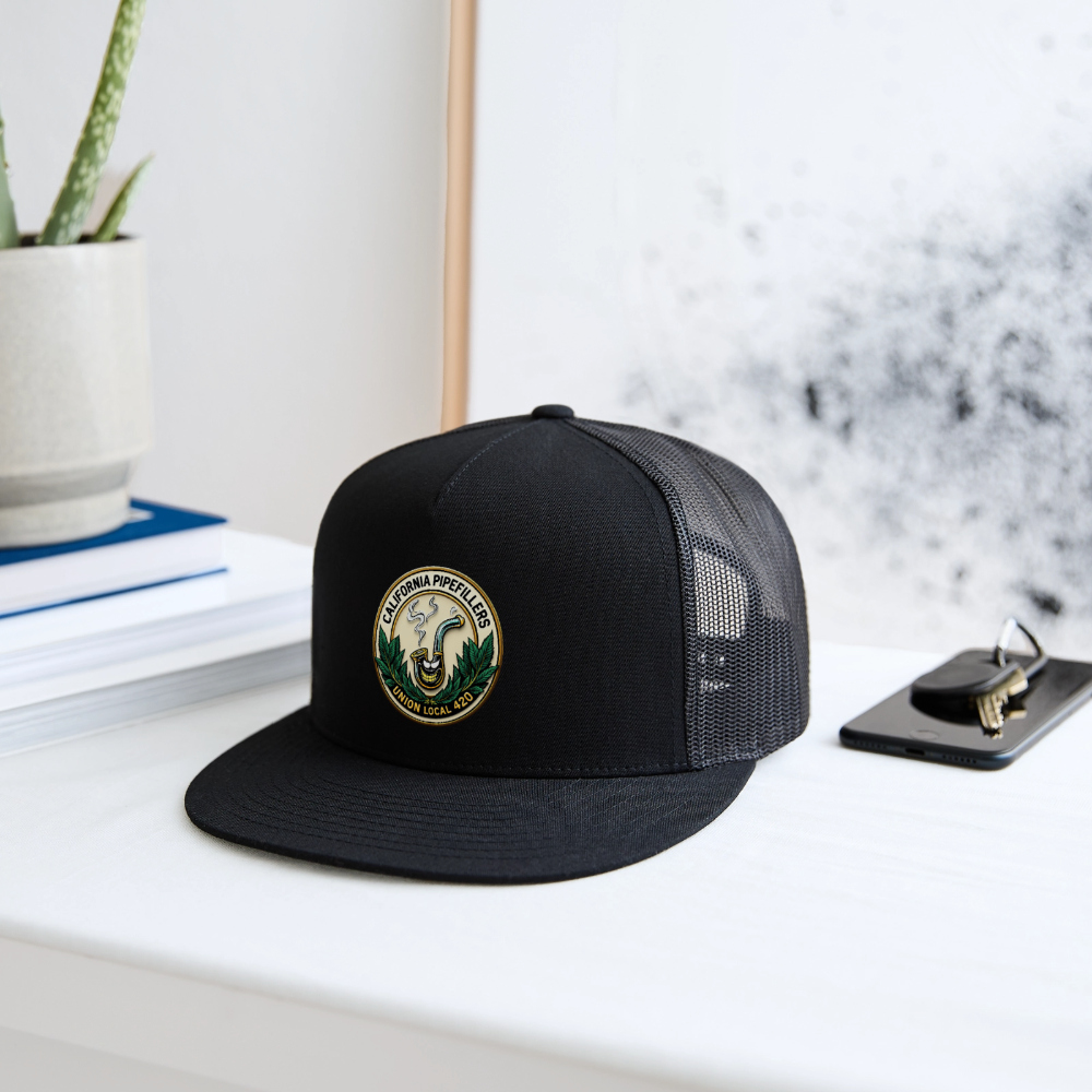 CALIFORNIA PIPEFILLERS UNION LOCAL 420 Trucker Hat - black/black