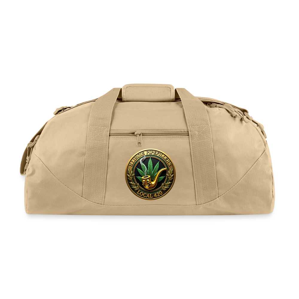 IOWA PIPEFILLERS LOCAL 420 TWO DESIGNS  Duffel Bag - beige