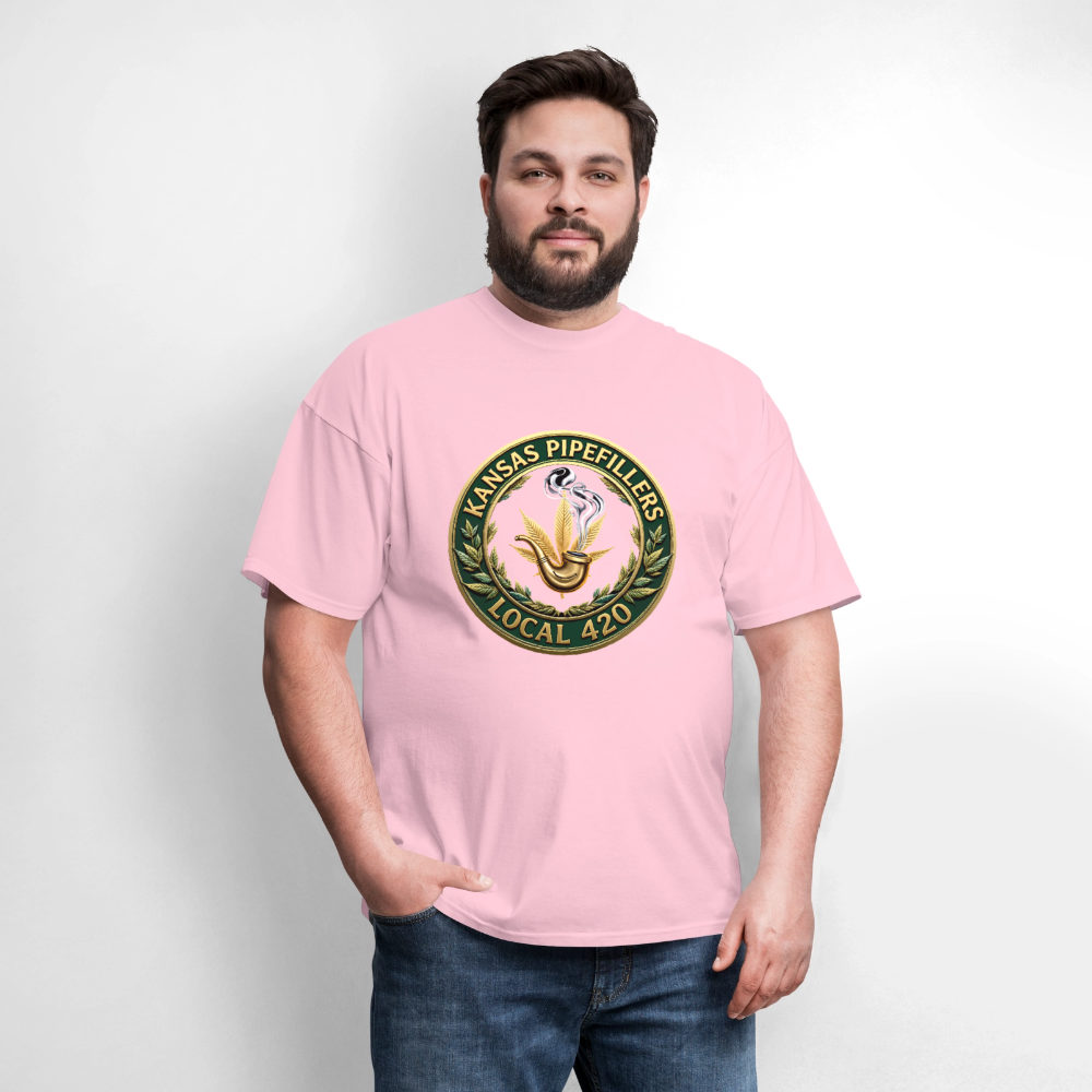 KANSAS PIPEFILLERS LOCAL 420 F/B DESIGNS Men's T-Shirt - pink