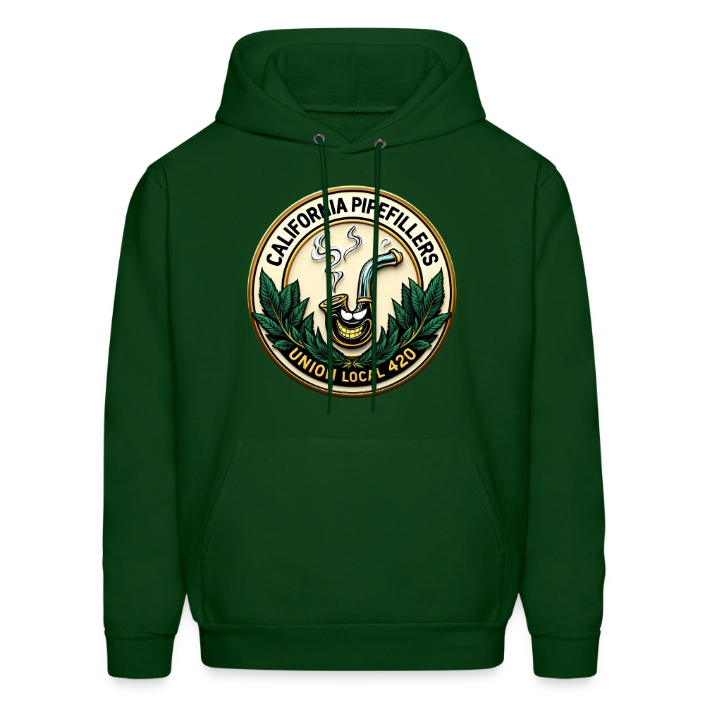 CALIFORNIA PIPEFILLERS UNION LOCAL 420 F/B EMBLEM Men's Hoodie - forest green
