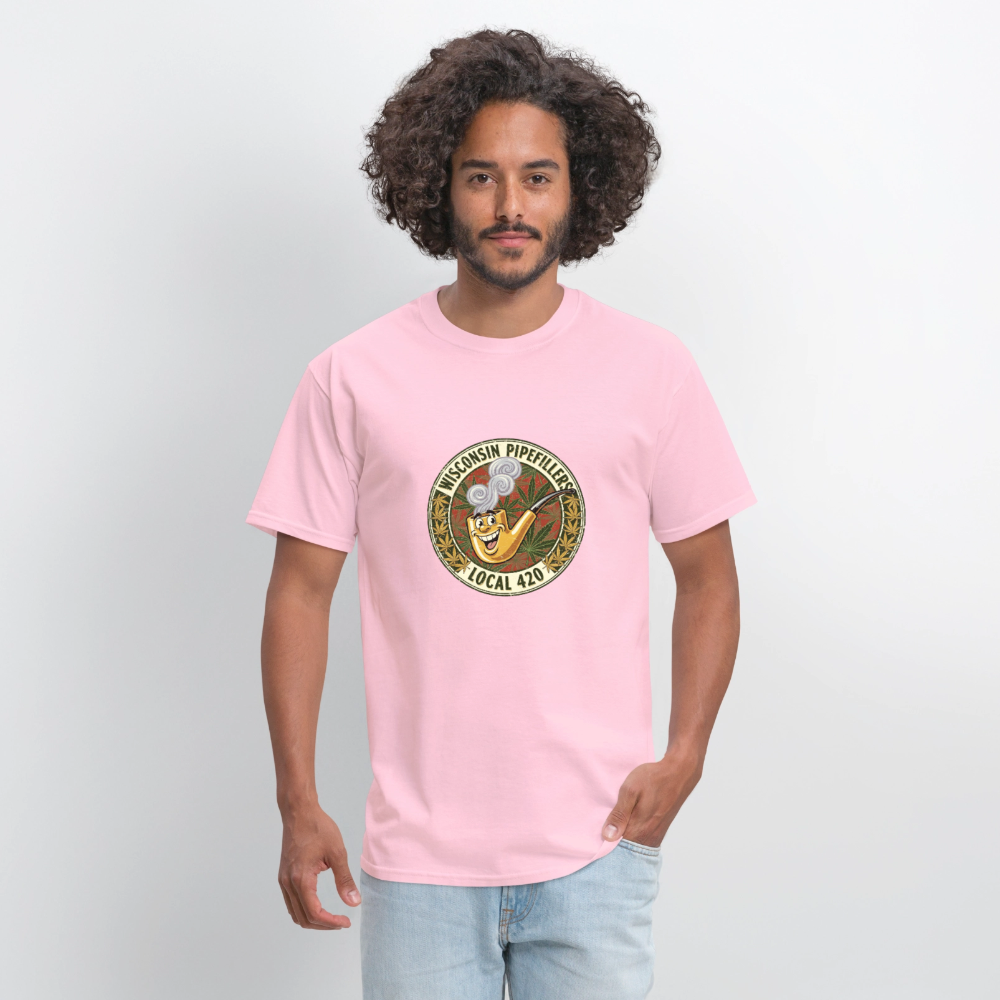 WISCONSIN PIPEFILLERS LOCL 420 F/B DESIGN Men's T-Shirt - pink