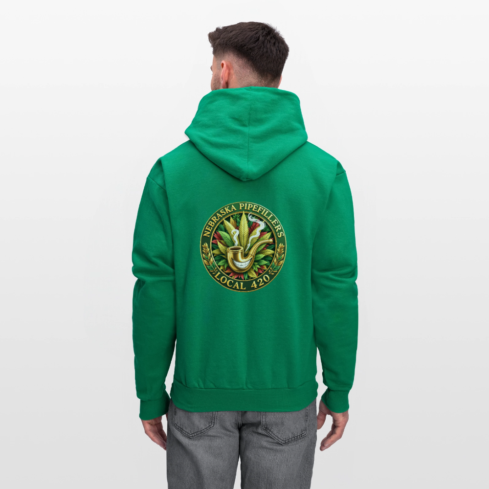 NEBRASKA PIPEFILLERS LOCAL 420 F/B DESIGNS Men's Hoodie - kelly green
