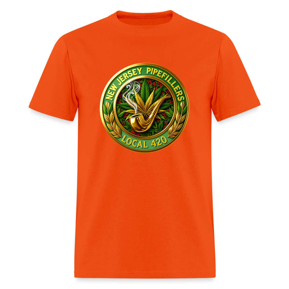 NEW JERSEY PIPEFILLERS LOCAL 420 F/B DESIGN Men's T-Shirt - orange