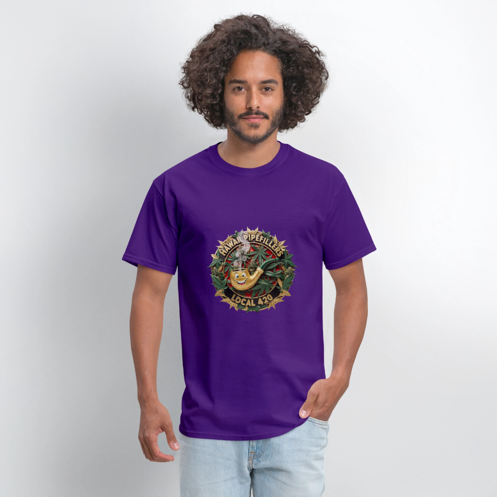 HAWAII PIPEFILLERS LOCAL 420 Men's T-Shirt - purple