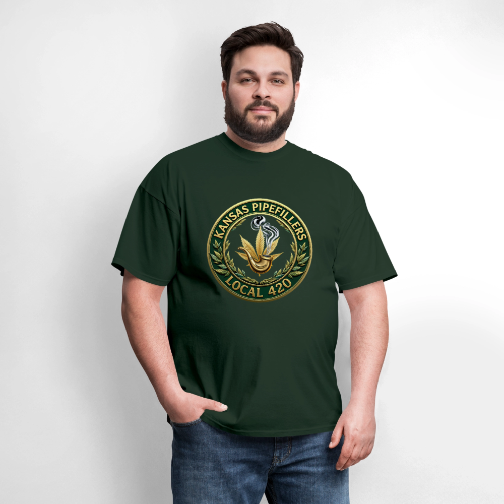 KANSAS PIPEFILLERS LOCAL 420 F/B DESIGNS Men's T-Shirt - forest green