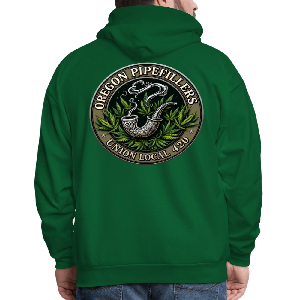 OREGON PIPEFILLERS LOCAL 420 2 EMBLEM Men's Hoodie - forest green