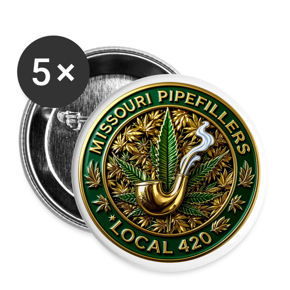 MISSOURI PIPEFILLERS LOCAL 420 Union Buttons small 1'' (5-pack) - white