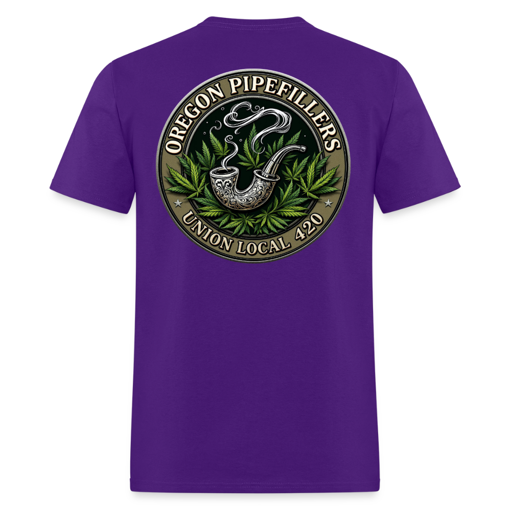 OREGON PIPEFILLERS LOCAL 420 2 EMBLEM Men's T-Shirt - purple