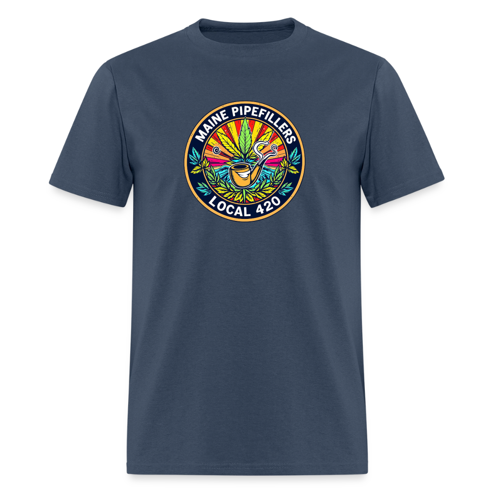 MAINE PIPEFILLERS LOCAL 420 2 EMBLEM Men's T-Shirt -  blue dusk
