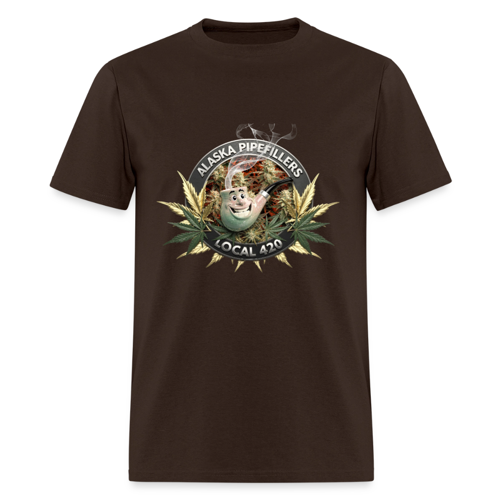 ALASKA PIPEFILLERS LOCAL 420 F/B DESIGN Men's T-Shirt - brown