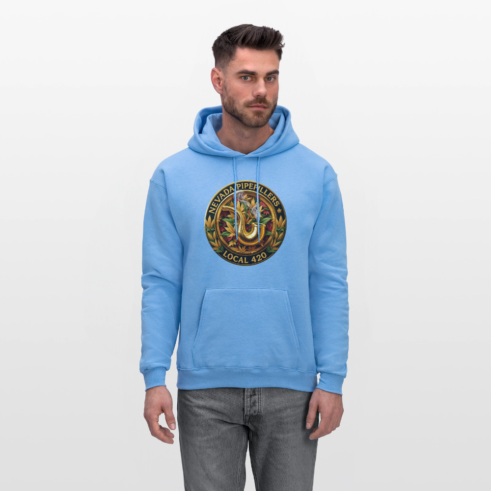 NEVADA PIPEFILLERS LOCAL 420  Men's Hoodie - carolina blue
