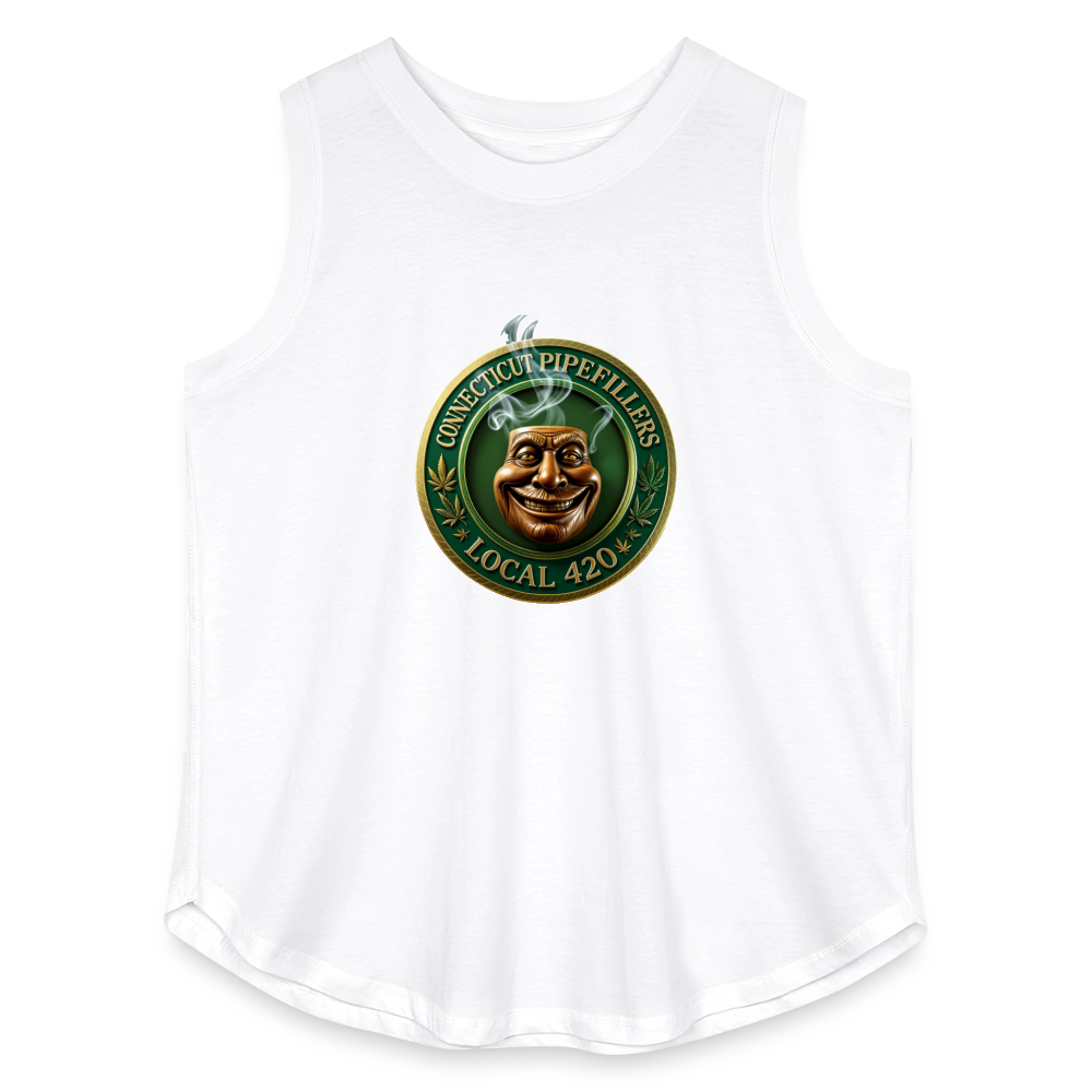 CONNECTICUT PIPEFILLERS LOCAL 420 F/B DESIGN Women's Curvy Relaxed Tank Top - white