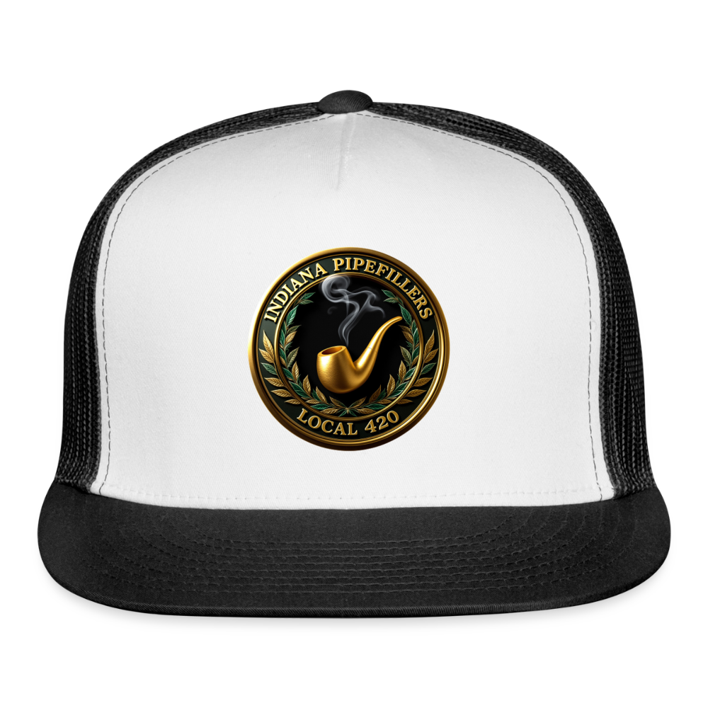 INDIANA PIPEFILLERS LOCAL 420 Trucker Hat - white/black