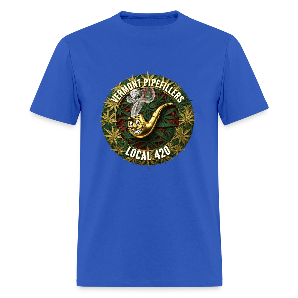 VERMONT PIPEFILLERS LOCAL 420  F/B DESIGN Men's T-Shirt - royal blue
