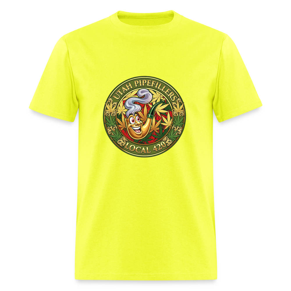 UTAH PIPEFILLERS LOCAL 420 Men's T-Shirt - safety green