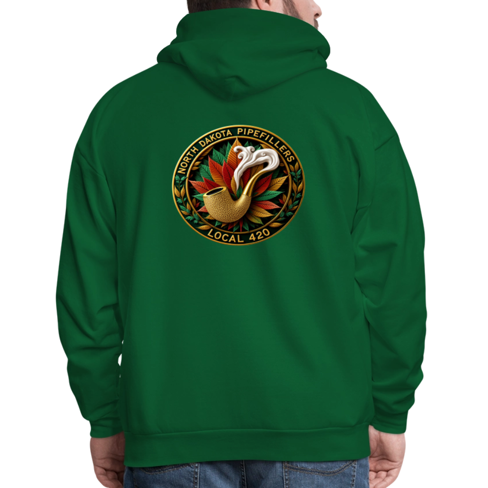 NORTH DAKOTA PIPEFILLERS LOCAL 420 F/B DESIGNS Men's Hoodie - forest green