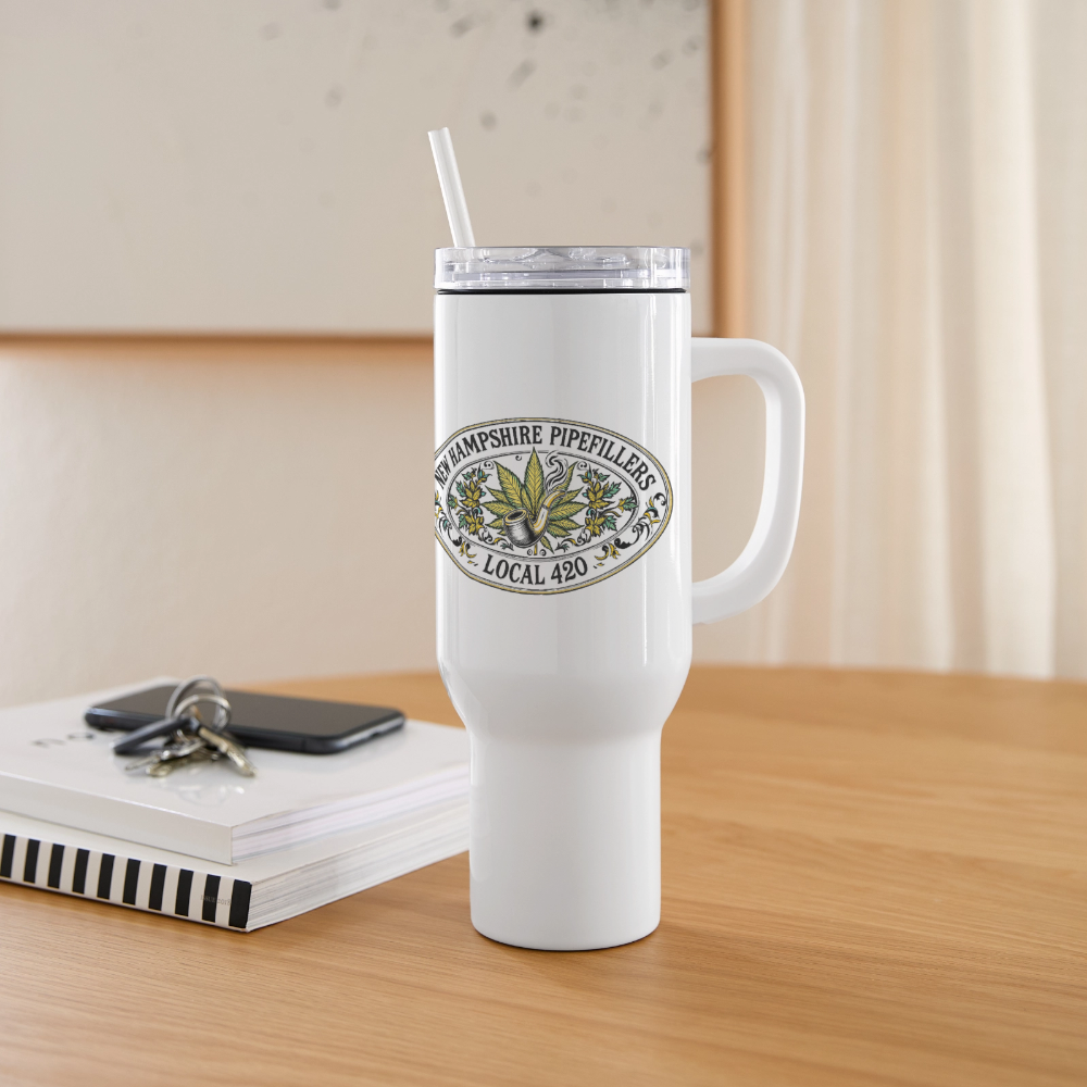 NEW HAMPSHIRE PIPEFILLERS LOCAL 420 Stainless SteeL40oz Travel Tumbler - white
