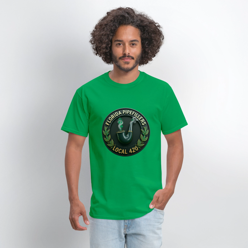 FLORIDA PIPEFILLERS LOCAL 420 F/B DESIGN Men's T-Shirt - bright green