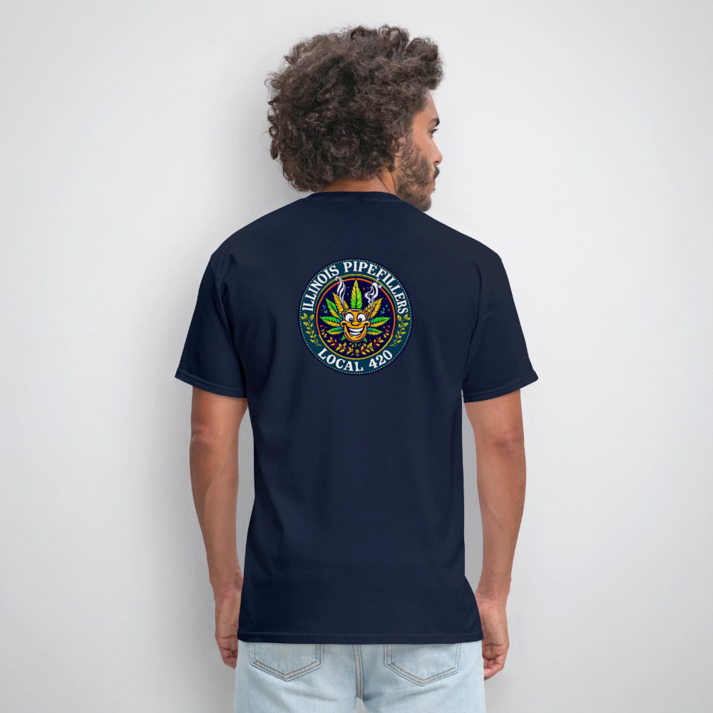 ILLINOIS PIPEFILLERS LOCAL 420 F/B DESIGN Men's T-Shirt - navy