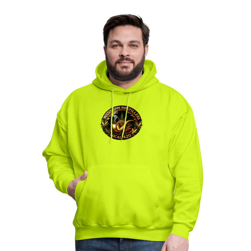 MISSISSIPPI PIPEFILLERS LOCAL 420 Men's Hoodie - safety green