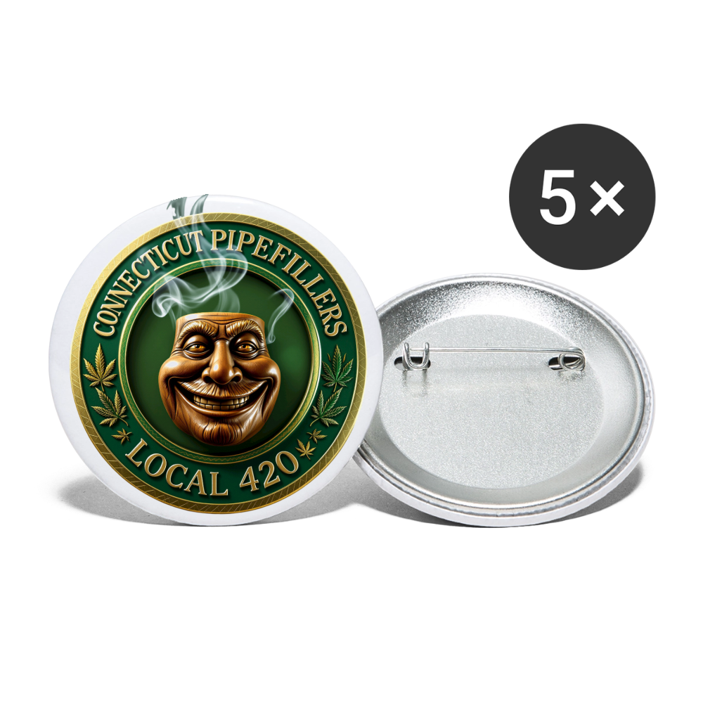 CONNECTICUT PIPEFILLERS LOCAL 420 Union Buttons small 1'' (5-pack) - white