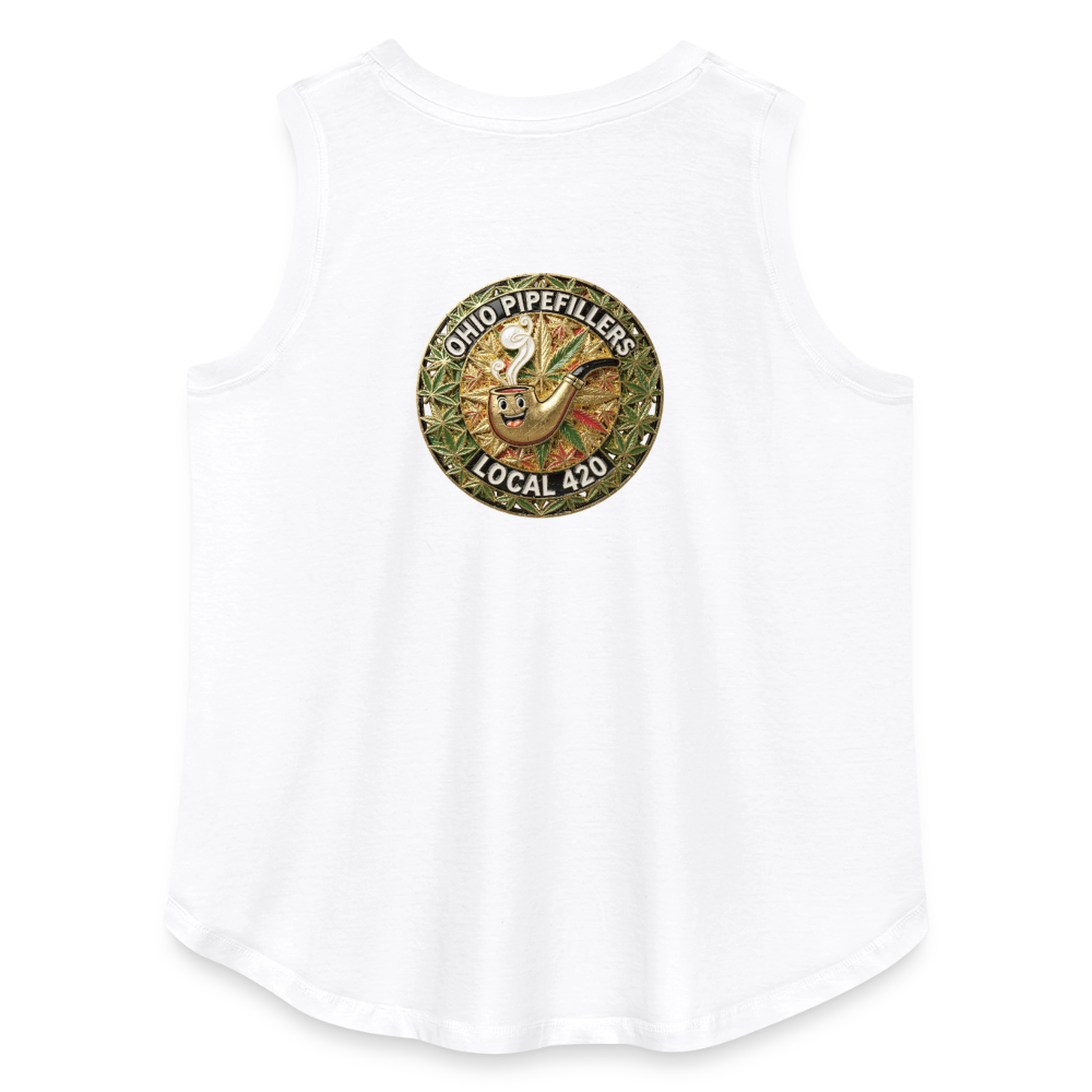 OHIO PIPEFILLERS LOCAL 420  F/B DESIGNS Women's Curvy Relaxed Tank Top - white