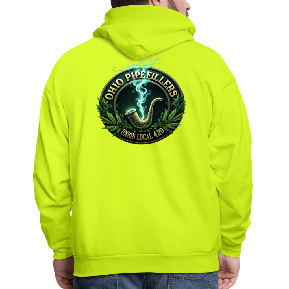 OHIO PIPEFILLERS UNION LOCAL 420 F/B DESIGNS Men's Hoodie - safety green