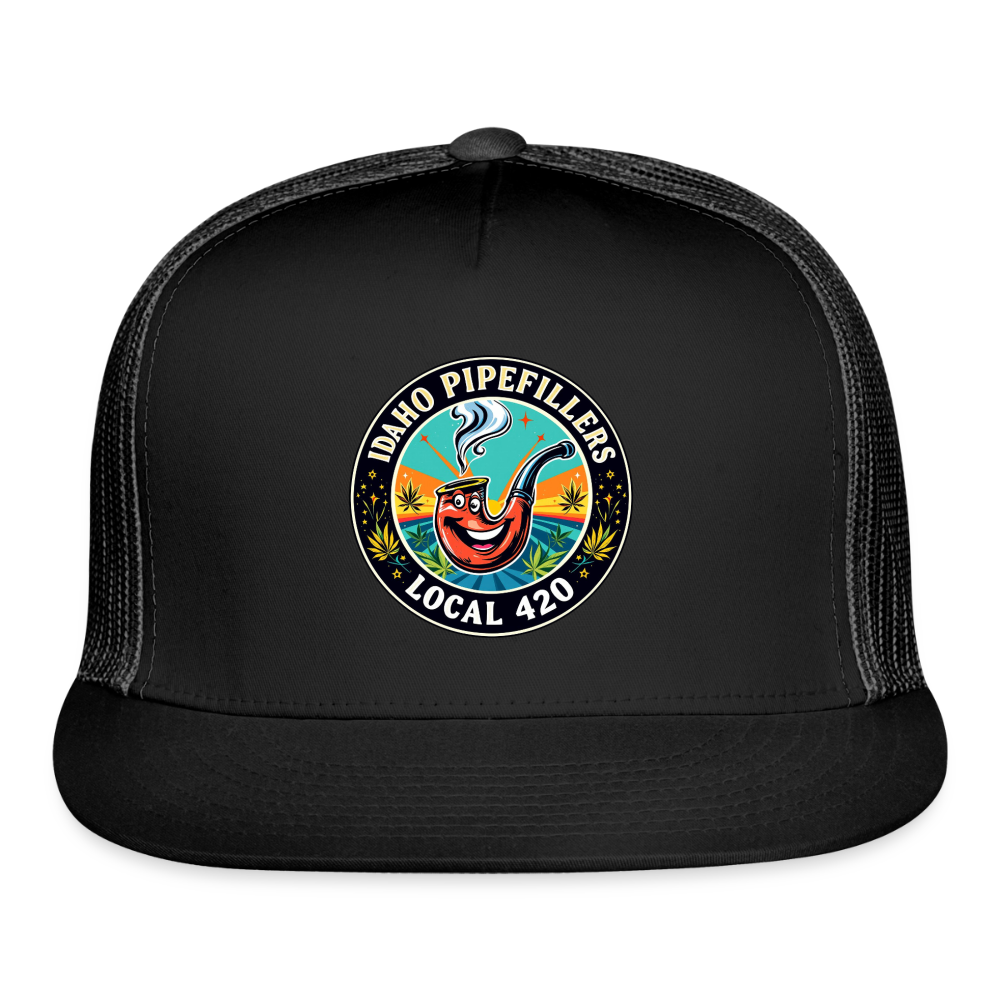 IDAHO PIPEFILLERS LOCAL 420 Trucker Hat - black/black