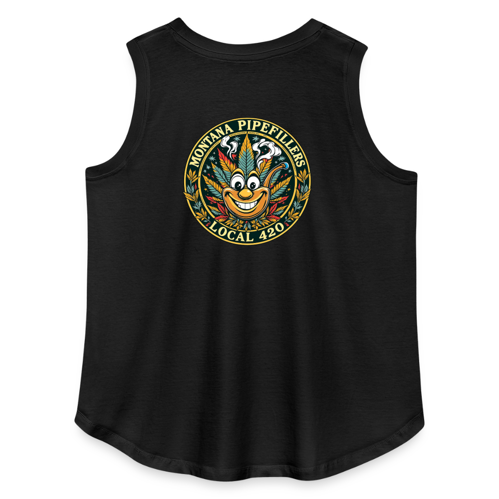 MONTANA PIPEFILLERS LOCAL 420 F/B DESIGN Women's Curvy Relaxed Tank Top - black